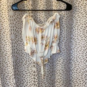 Floral ruffle tube top